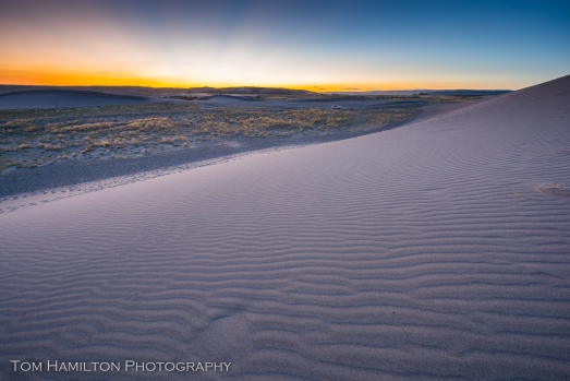 Post sunset glow from atop one of the dunes in Bruneau Dunes State Park