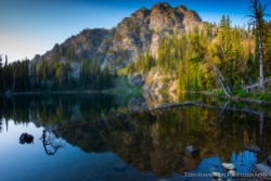 Seven Devils lake at sunrise in Hells Canyon National Recreation Area