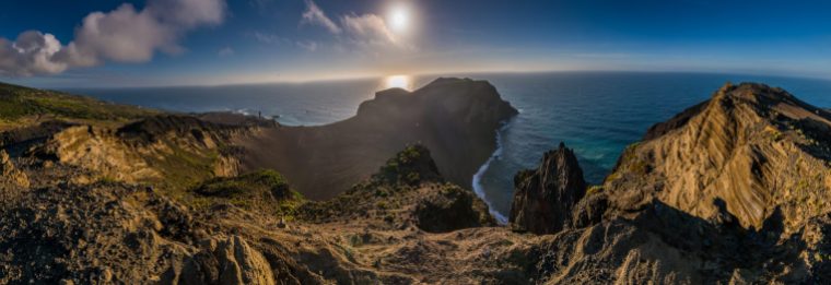 Panorma of the Capelinhos Volcano on the West coast of Faial.